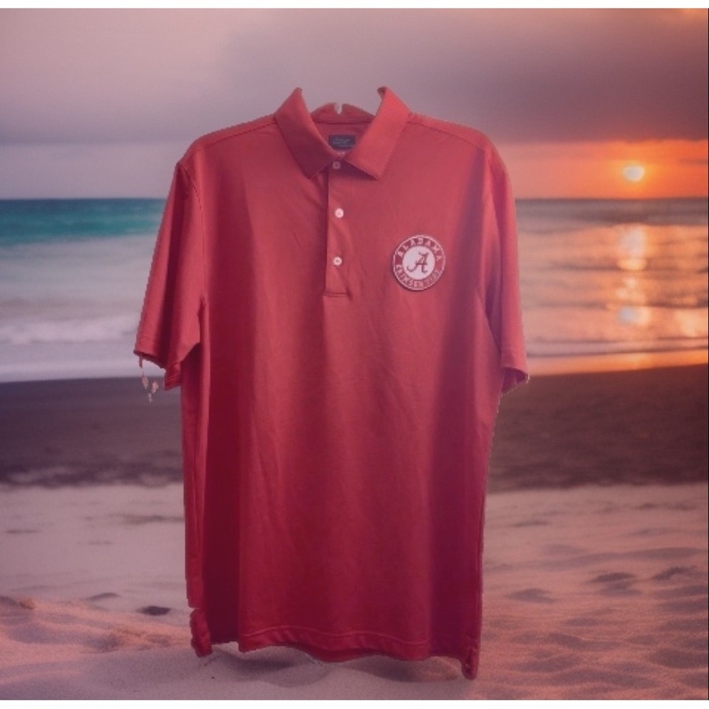 Greg Norman Play Dry Med Alabama Crimson Tide Polo Shirt Red